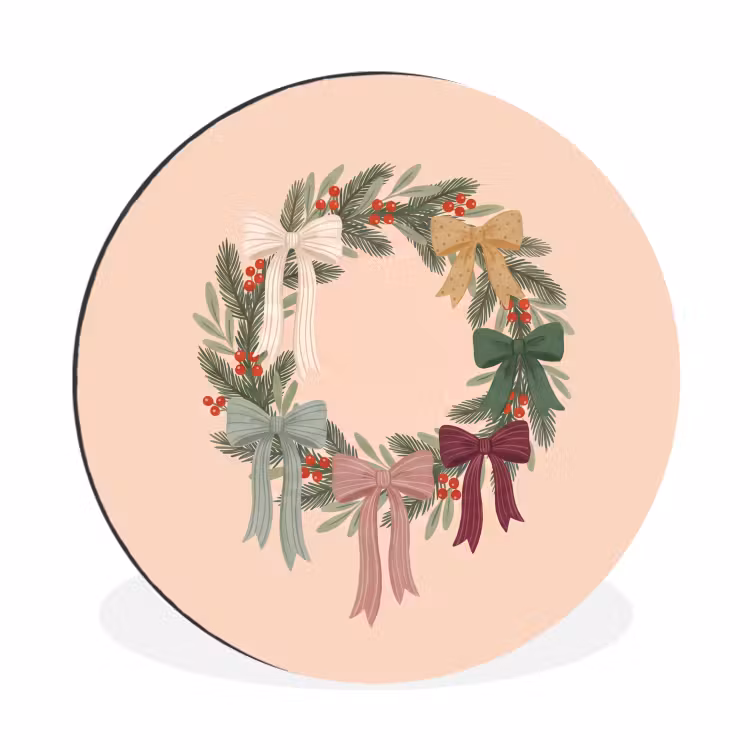 Wandcirkel - Aluminium - Kerstkrans - Strikken - Kerst