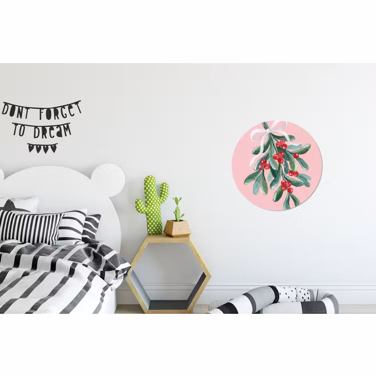 Wandcirkel - Aluminium - Plant - Kerst - Roze — 5