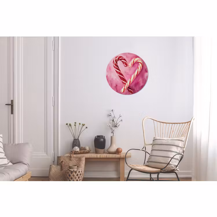 Wandcirkel - Aluminium - Snoep - Hart - Roze — 2