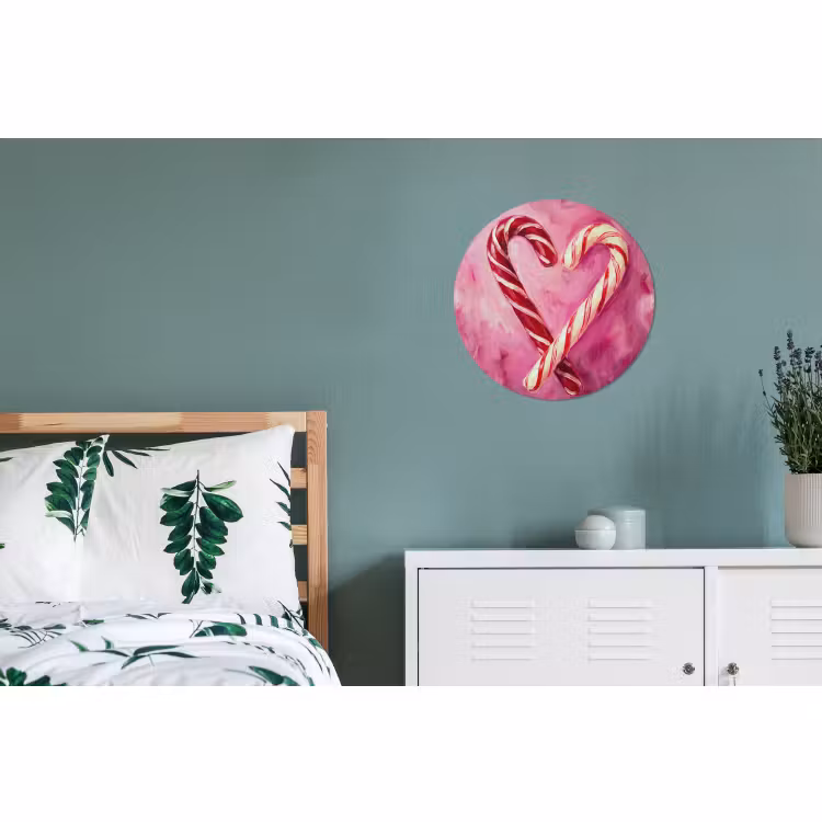 Wandcirkel - Aluminium - Snoep - Hart - Roze — 4