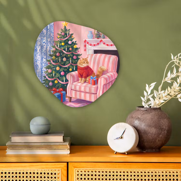 Organisch schilderij - Forex - Kat - Kerst - Interieur — 2