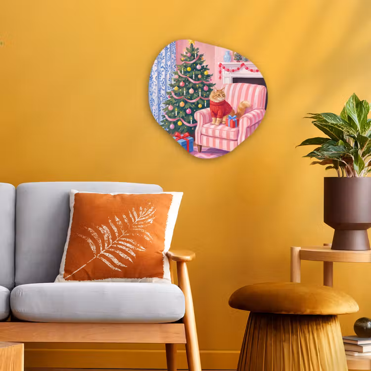 Organisch schilderij - Forex - Kat - Kerst - Interieur — 3