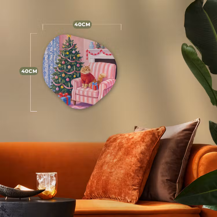 Organisch schilderij - Forex - Kat - Kerst - Interieur — 4