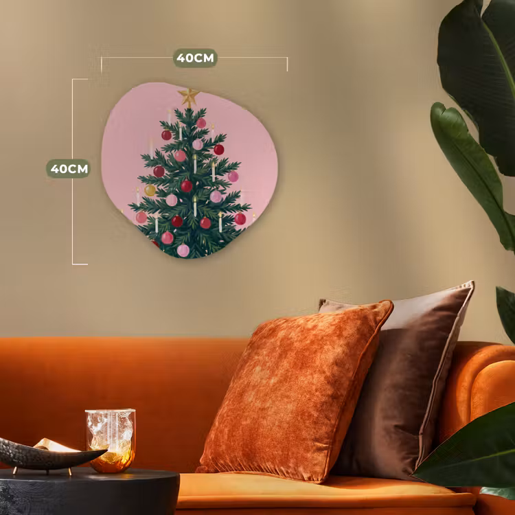 Organisch schilderij - Forex - Kerstboom - Kerst - Roze — 4