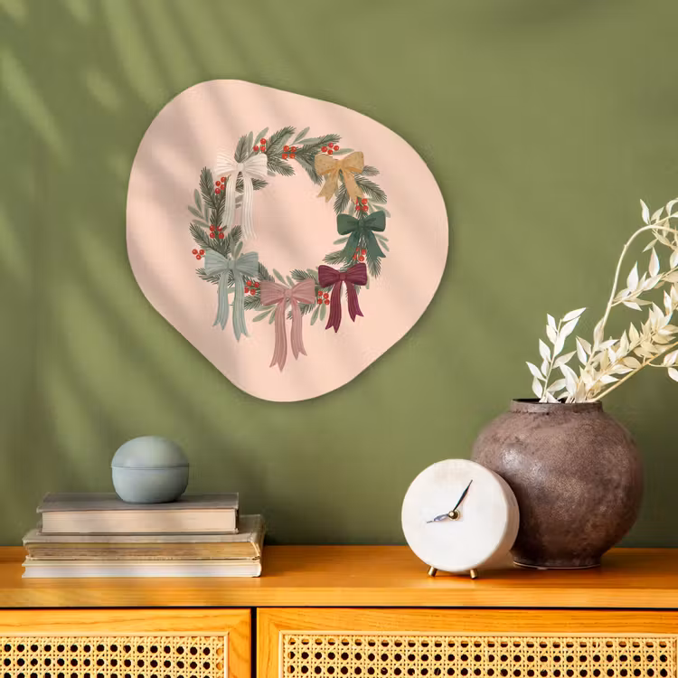 Organisch schilderij - Forex - Kerstkrans - Strikken - Kerst — 2