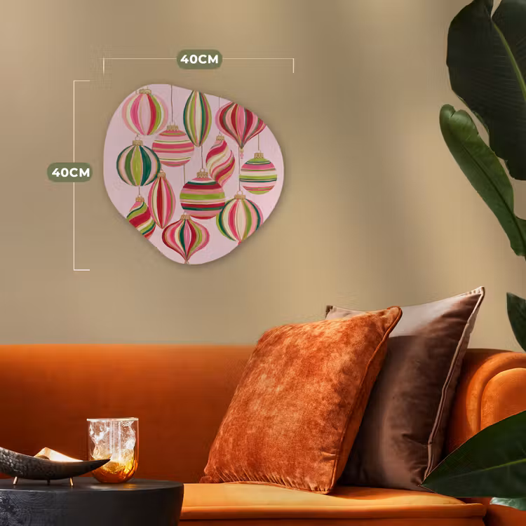 Organisch schilderij - Forex - Kerstversiering - Gestreept - Roze — 4
