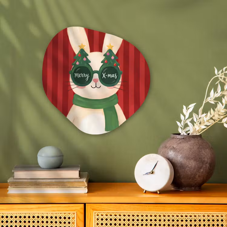 Organisch schilderij - Forex - Konijn - Kerst - Dieren — 2