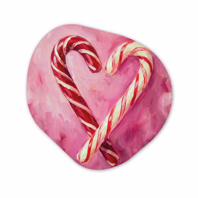 Organisch schilderij - Forex - Snoep - Hart - Roze