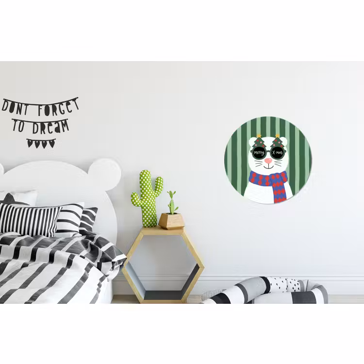 Wandcirkel - Aluminium - Dier - Winter - Cartoon — 5