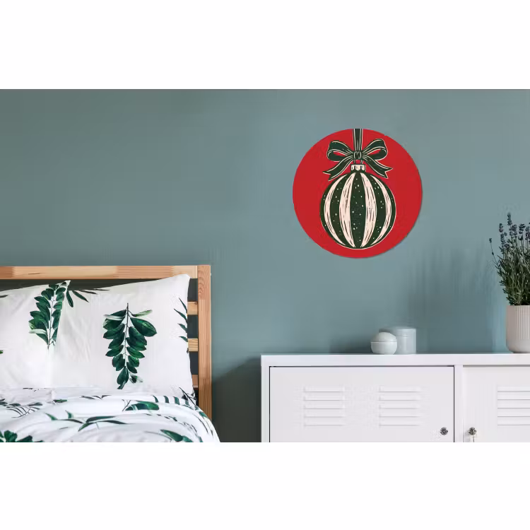 Wandcirkel - Aluminium - Kerstbal - Kerst - Rood — 4