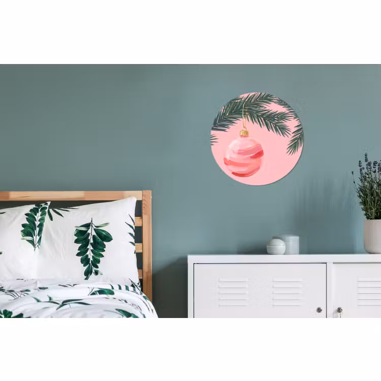 Wandcirkel - Aluminium - Kerstbal - Roze - Kerst — 4