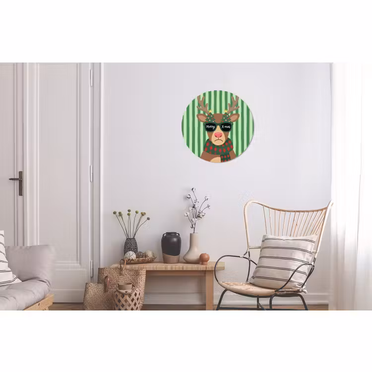 Wandcirkel - Aluminium - Rendier - Kerst - Illustratie — 2