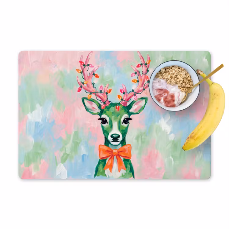 Placemat - 6 stuks - Hert - Kerst - Dieren — 1