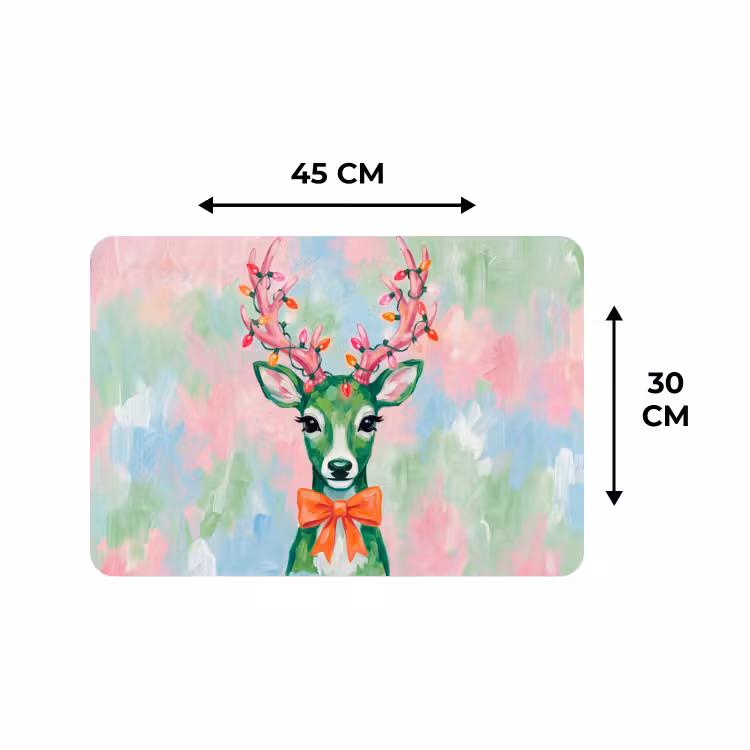 Placemat - 6 stuks - Hert - Kerst - Dieren — 3