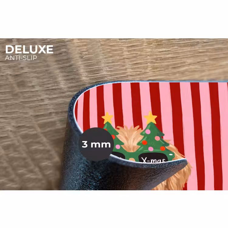 Placemat - 6 stuks - Hond - Kerst - Rood — 4