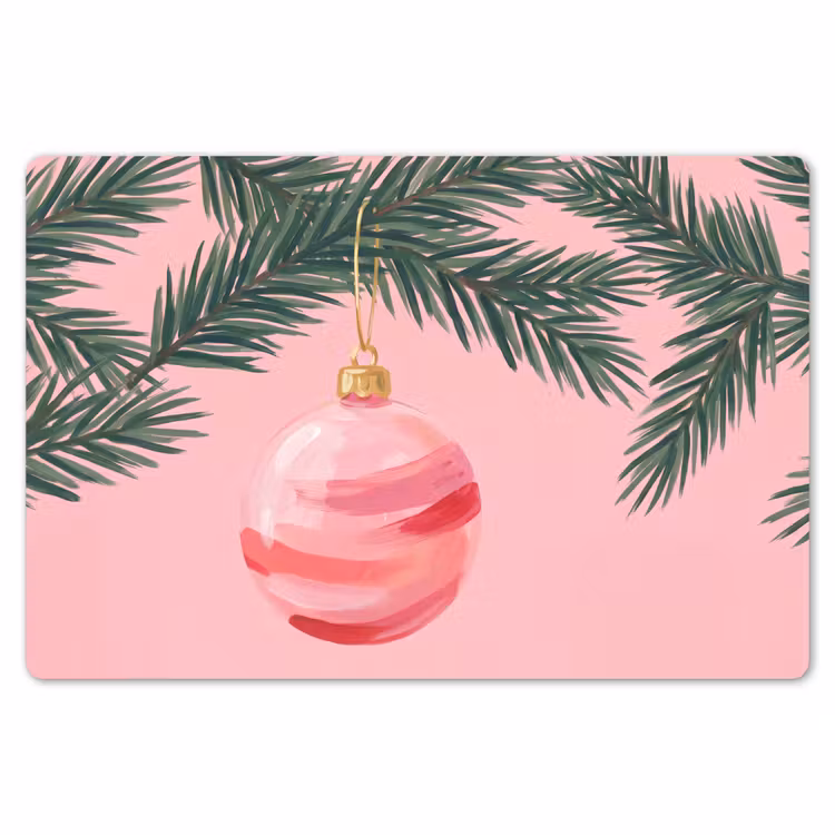 Placemat - 6 stuks - Kerstbal - Roze - Kerst — 7