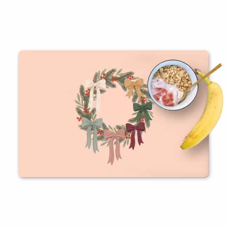 Placemat - 6 stuks - Kerstkrans - Strikken - Kerst