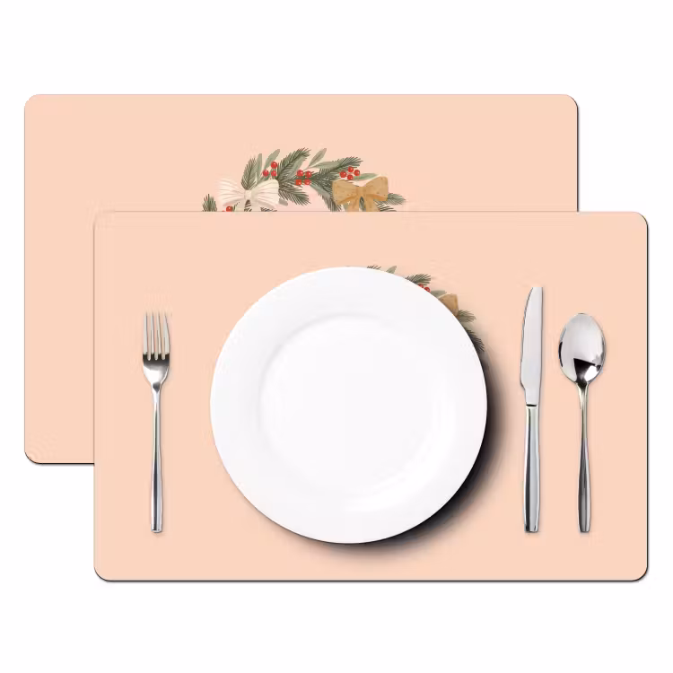 Placemat - 6 stuks - Kerstkrans - Strikken - Kerst — 2