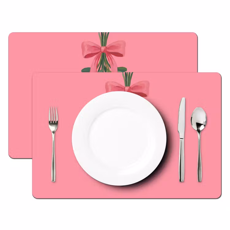Placemat - 6 stuks - Plant - Lint - Roze — 2