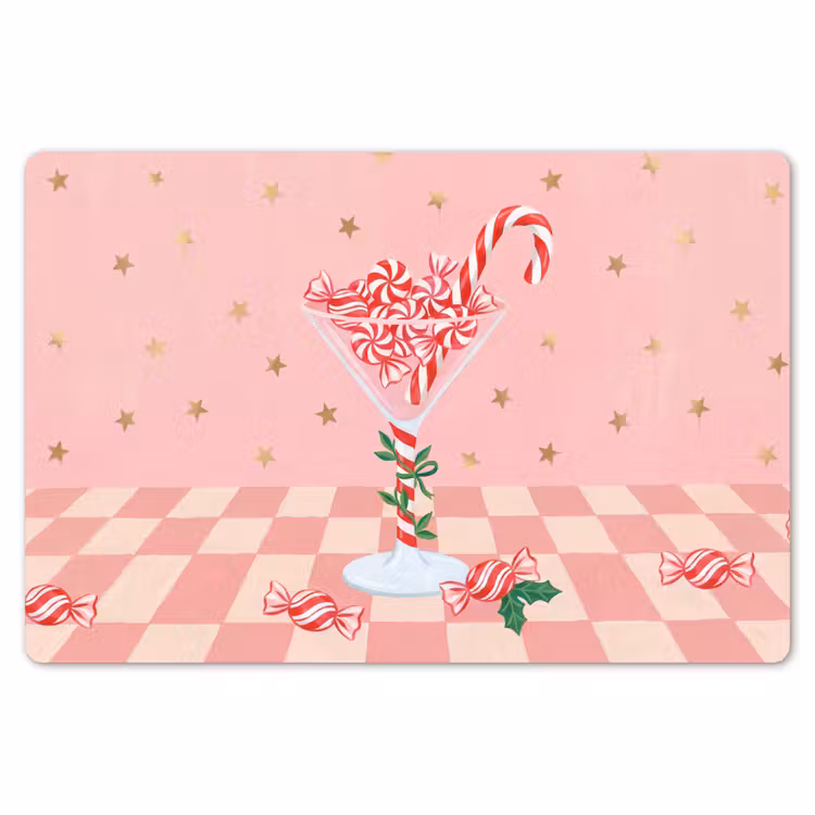 Placemat - 6 stuks - Snoep - Glas - Roze — 7