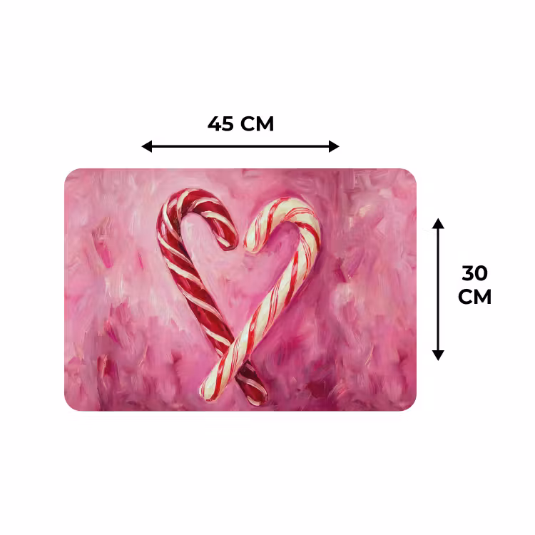 Placemat - 6 stuks - Snoep - Hart - Roze — 3