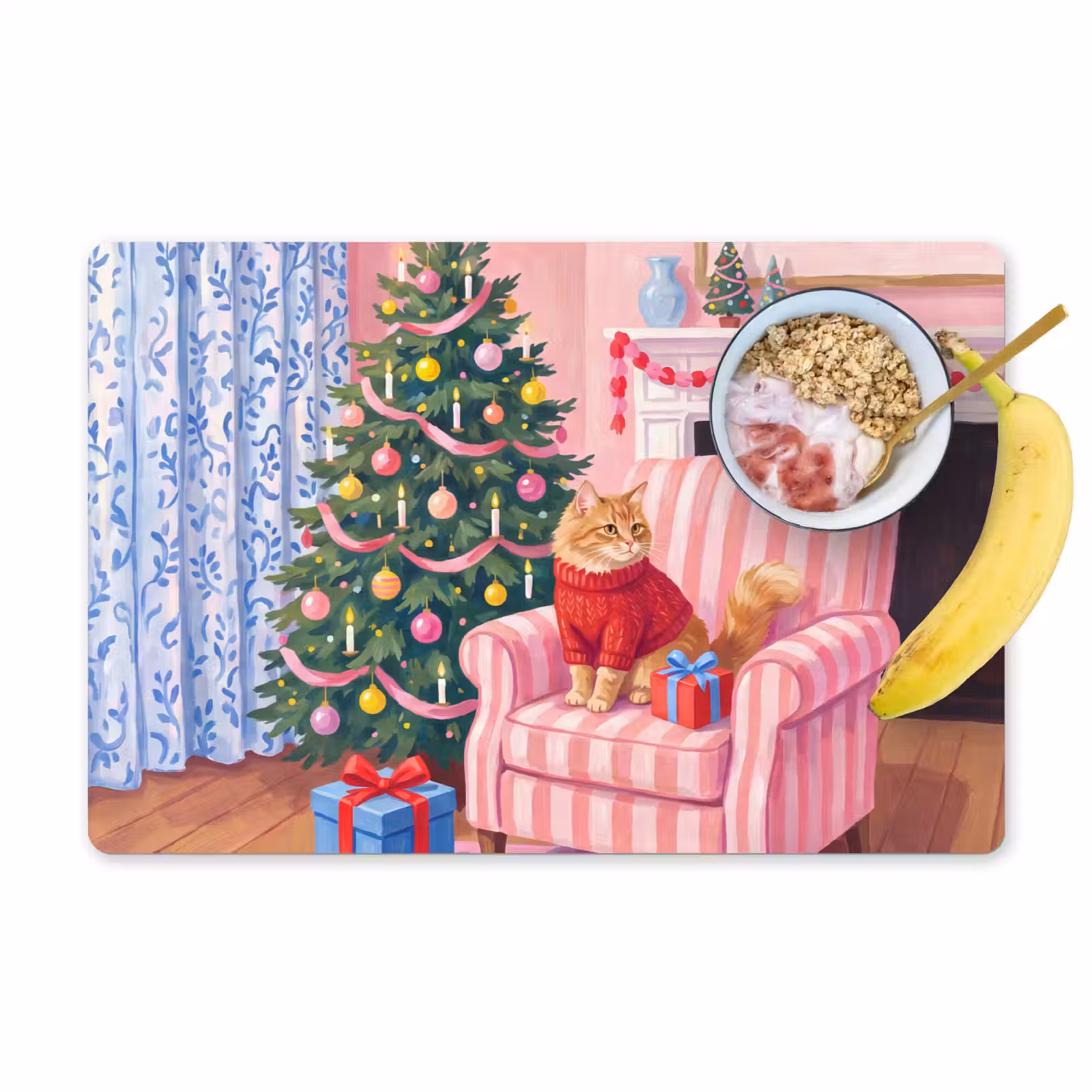 Placemat - 6 stuks - Kat - Kerst - Interieur — 1