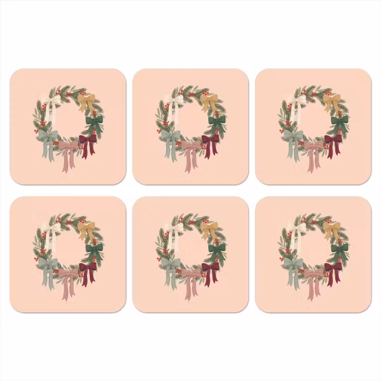 Onderzetter - Kerstkrans - Strikken - Kerst — 1