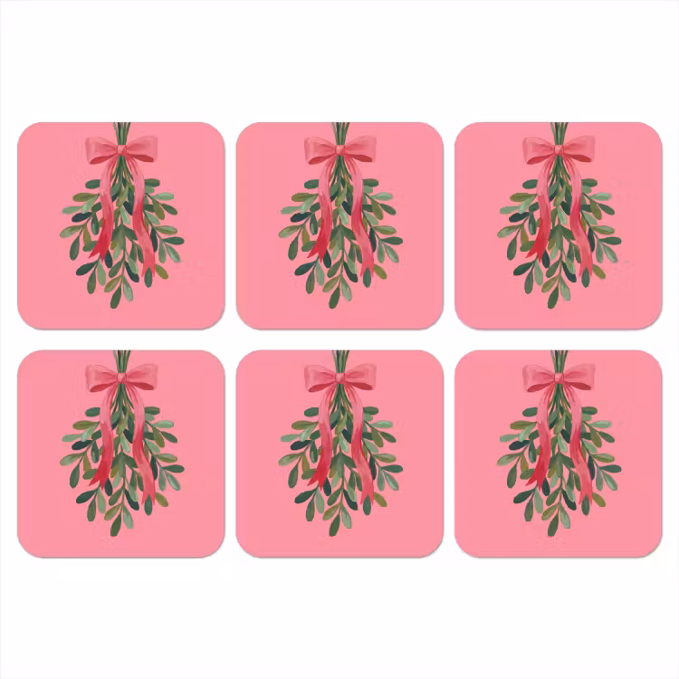 Onderzetter - Plant - Lint - Roze