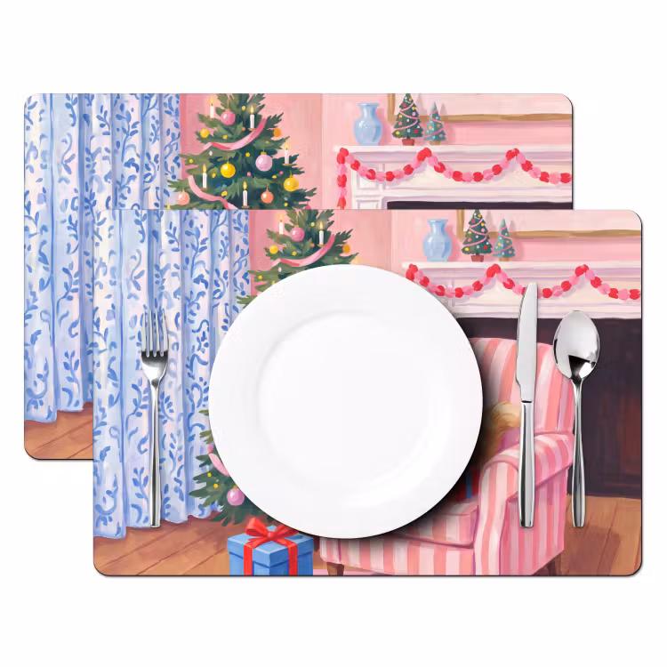 Placemat - 6 stuks - Kat - Kerst - Interieur — 2