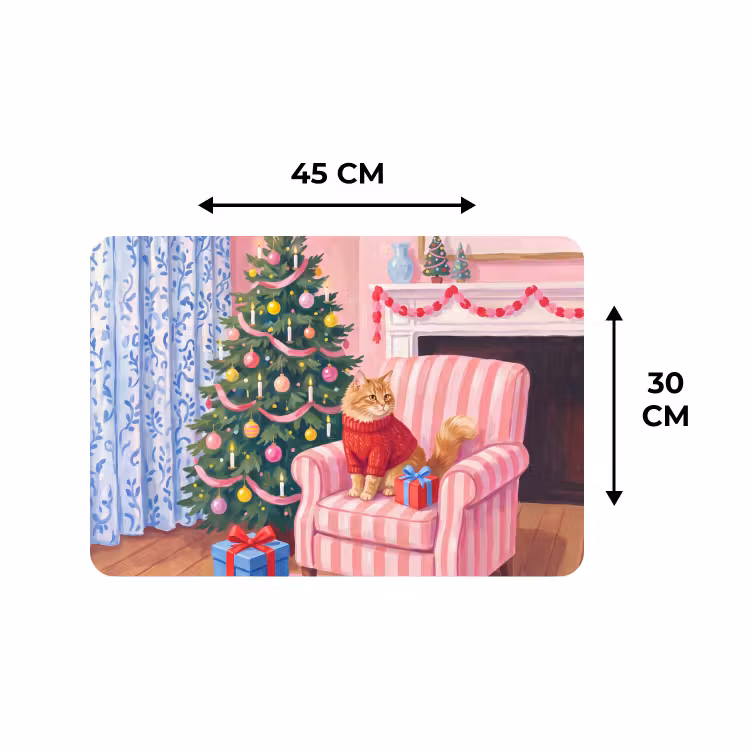 Placemat - 6 stuks - Kat - Kerst - Interieur — 3