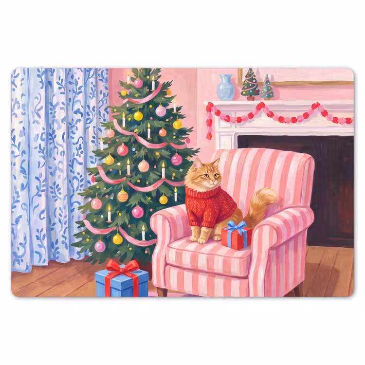 Placemat - 6 stuks - Kat - Kerst - Interieur — 7