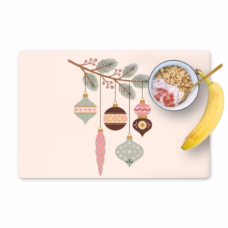Placemat - 6 stuks - Kerst - Ornamenten - Tak — 1