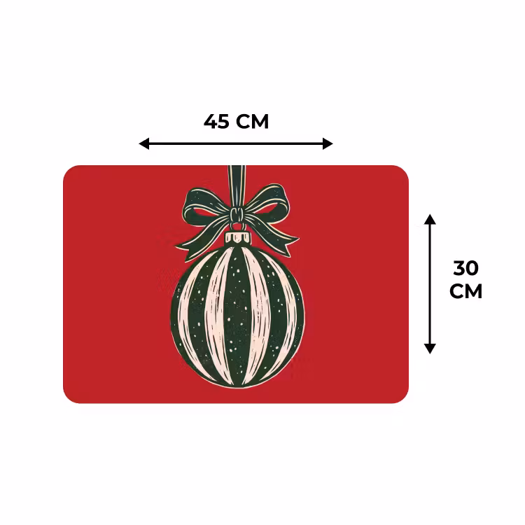 Placemat - 6 stuks - Kerstbal - Kerst - Rood — 3
