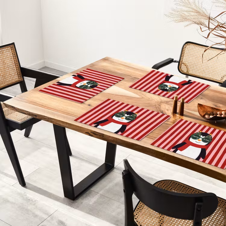 Placemat - 6 stuks - Pinguïn - Kerst - Illustratie — 3