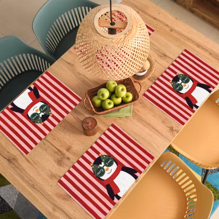 Placemat - 6 stuks - Pinguïn - Kerst - Illustratie — 4