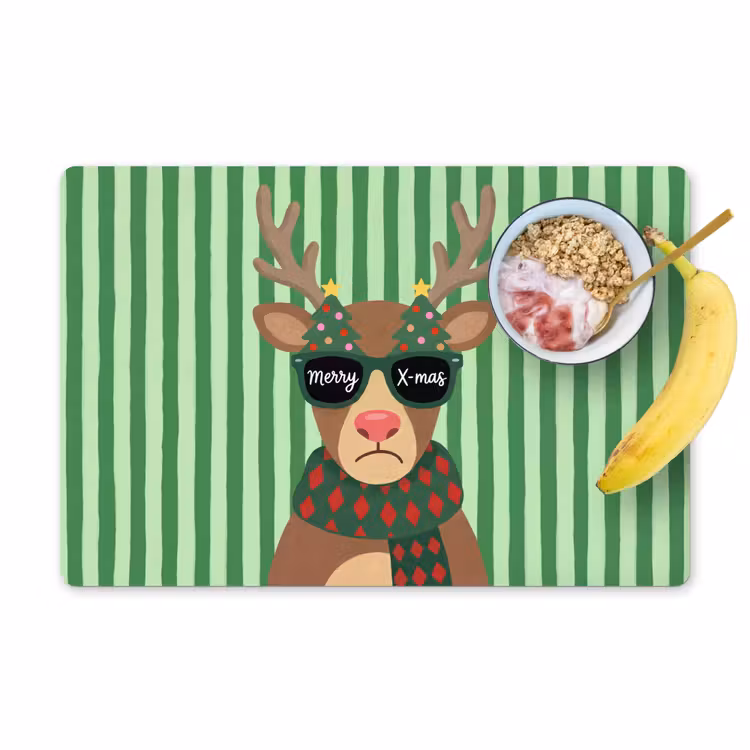 Placemat - 6 stuks - Rendier - Kerst - Illustratie