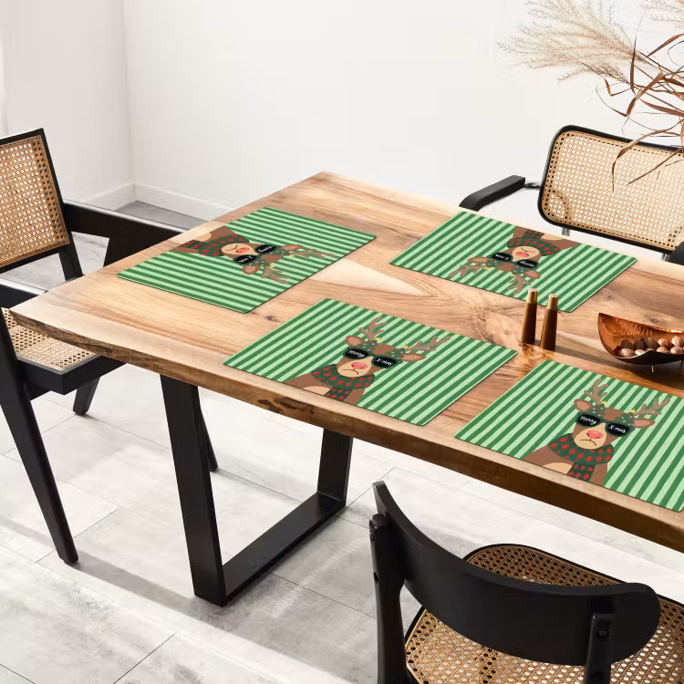 Placemat - 6 stuks - Rendier - Kerst - Illustratie — 3
