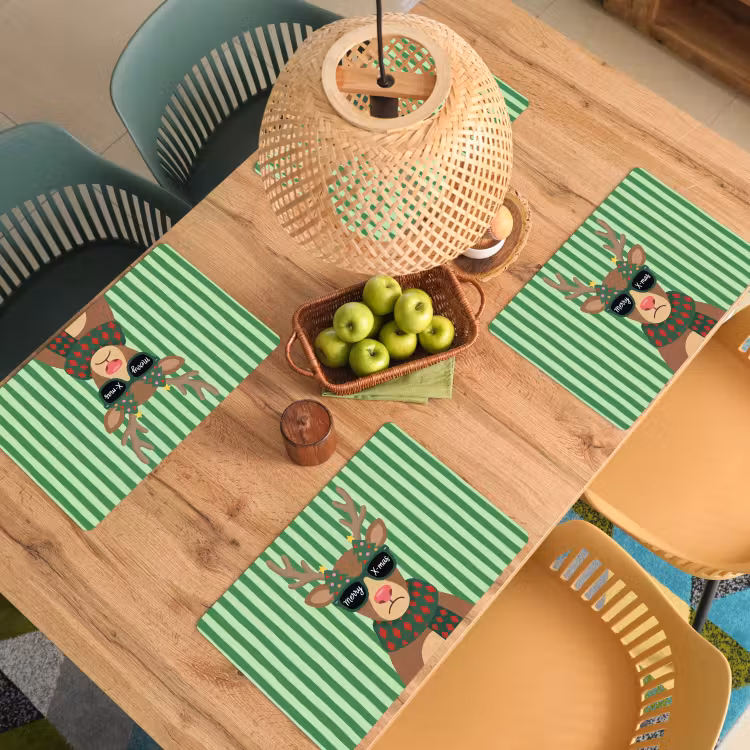 Placemat - 6 stuks - Rendier - Kerst - Illustratie — 4