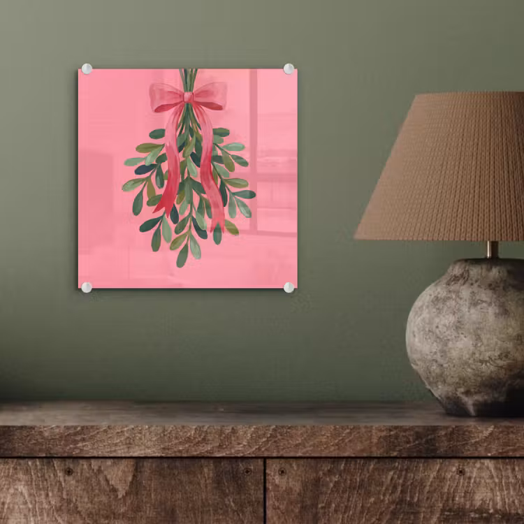 Glas schilderij - Plant - Lint - Roze — 4