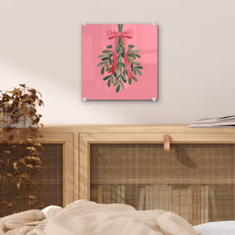 Glas schilderij - Plant - Lint - Roze — 5