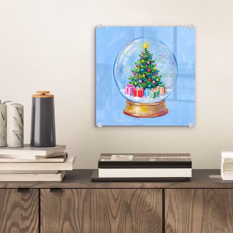 Glas schilderij - Sneeuwbol - Kerst - Cadeaus — 2