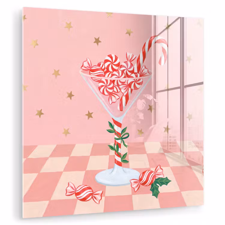 Glas schilderij - Snoep - Glas - Roze — 1