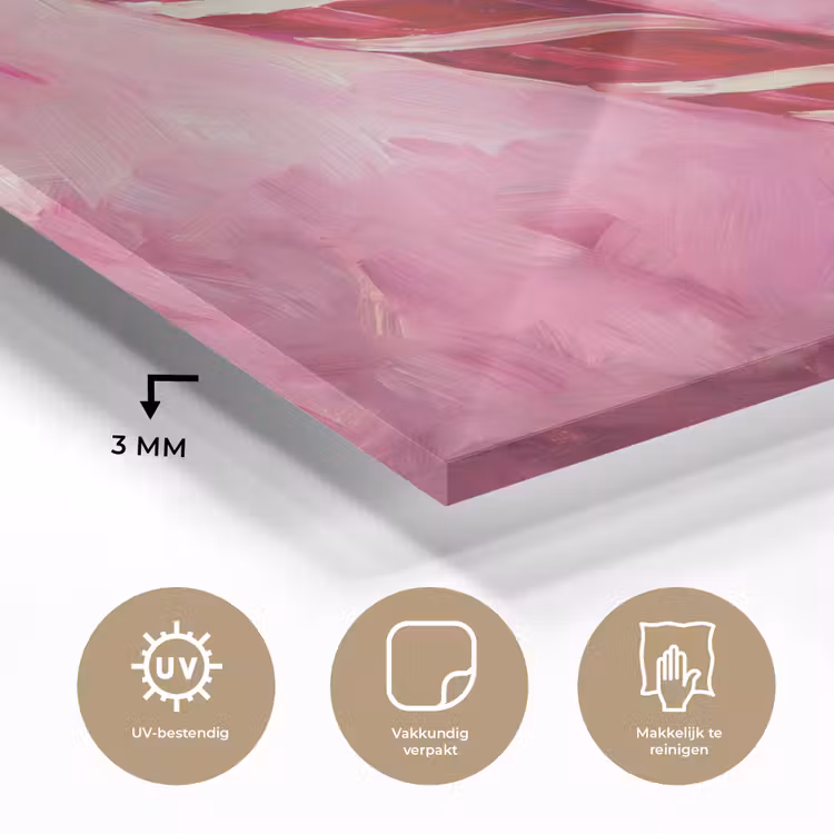 Glas schilderij - Snoep - Hart - Roze — 3