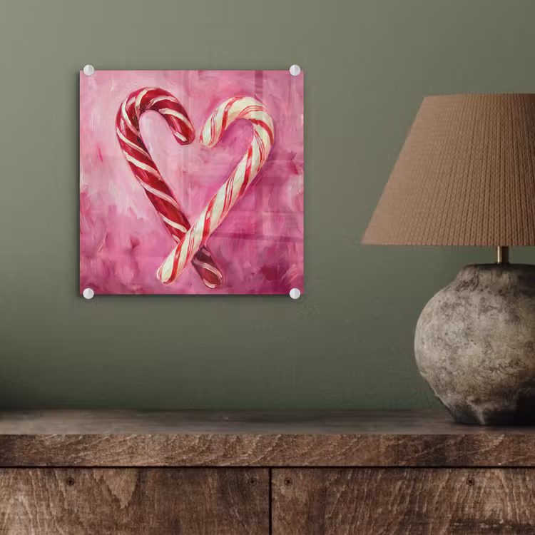 Glas schilderij - Snoep - Hart - Roze — 4