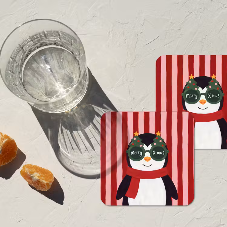 Onderzetter - Pinguïn - Kerst - Illustratie — 2