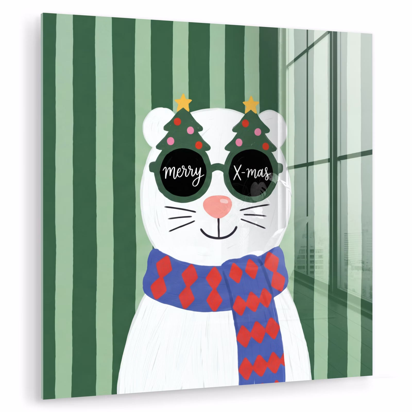 Glas schilderij - Dier - Winter - Cartoon — 1
