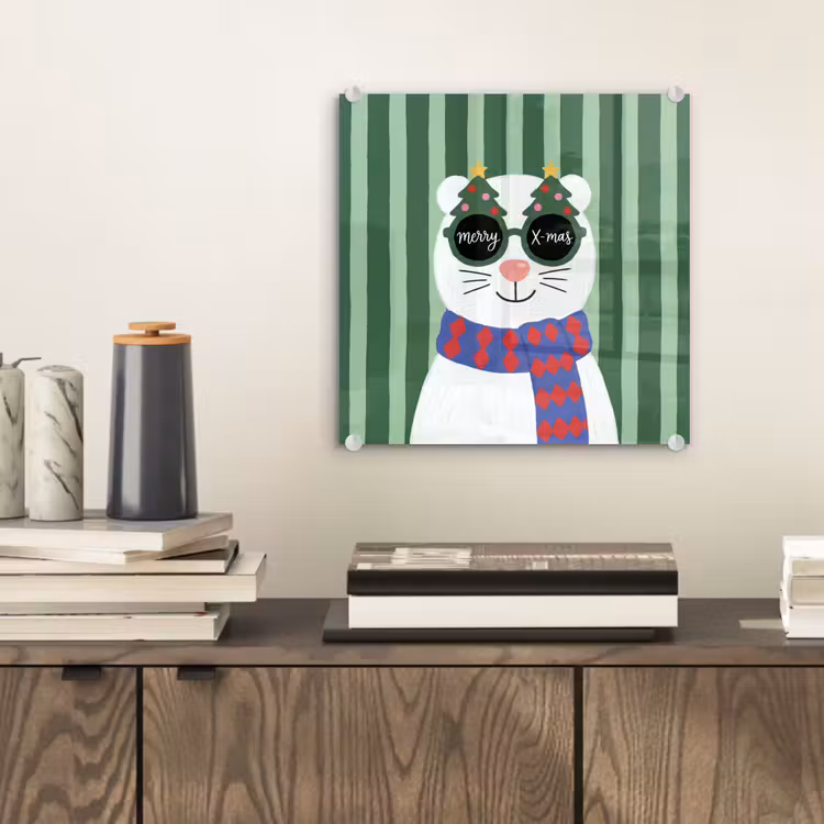 Glas schilderij - Dier - Winter - Cartoon — 2