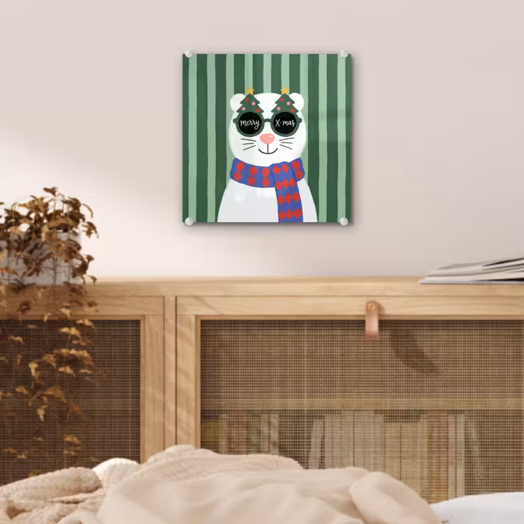 Glas schilderij - Dier - Winter - Cartoon — 5