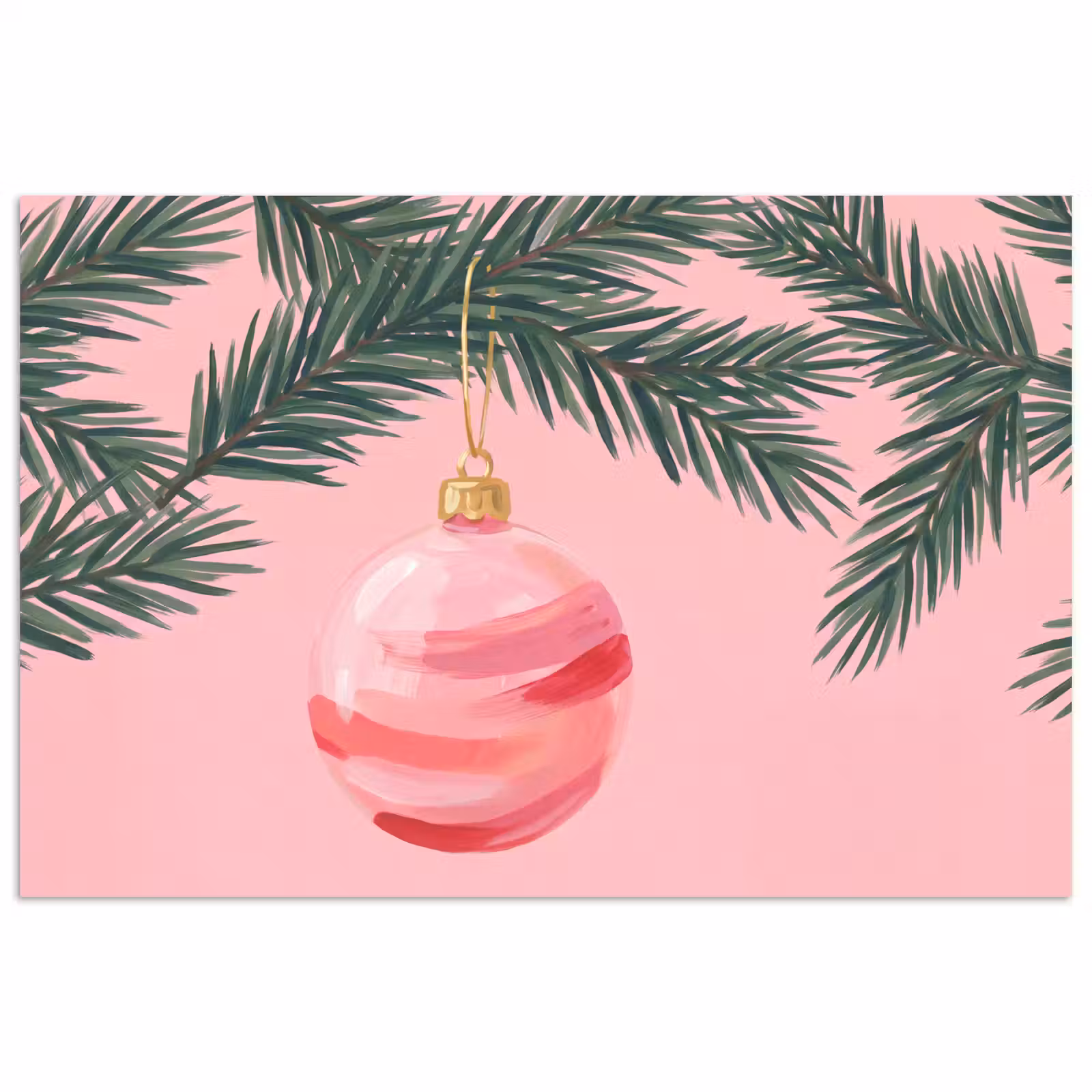 Poster - Kerstbal - Roze - Kerst — 1