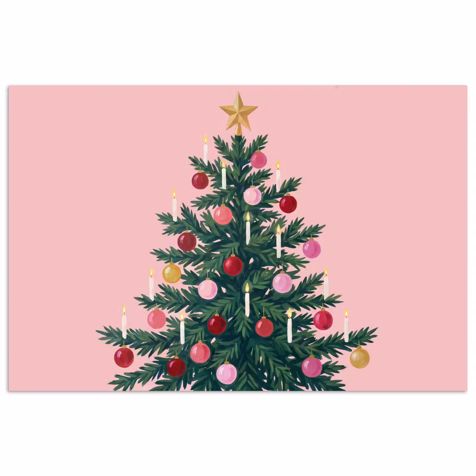 Poster - Kerstboom - Kerst - Roze — 1